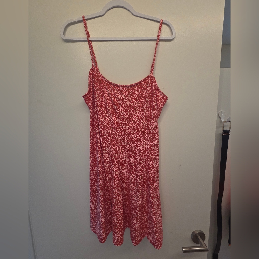 Abound Red Mini Slip Dress with White Micro Dots